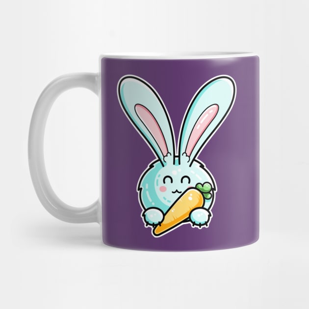 Kawaii Cute Rabbit Holding Carrot by freeves